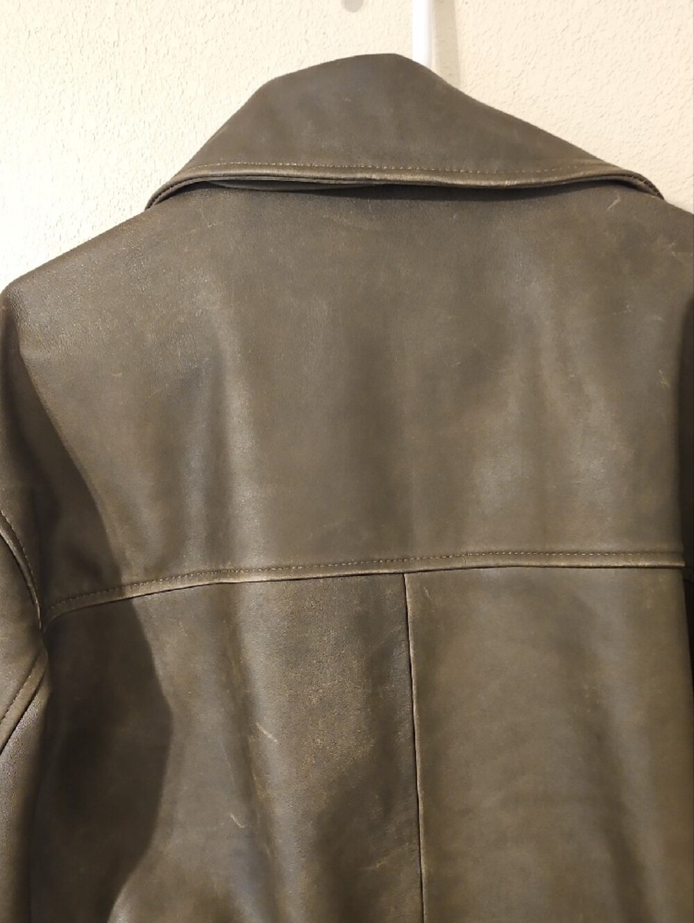 Quince Oversized Leather Bomber Jacket For Women In Distressed Brown Size Medium - Picture 9 of 9
